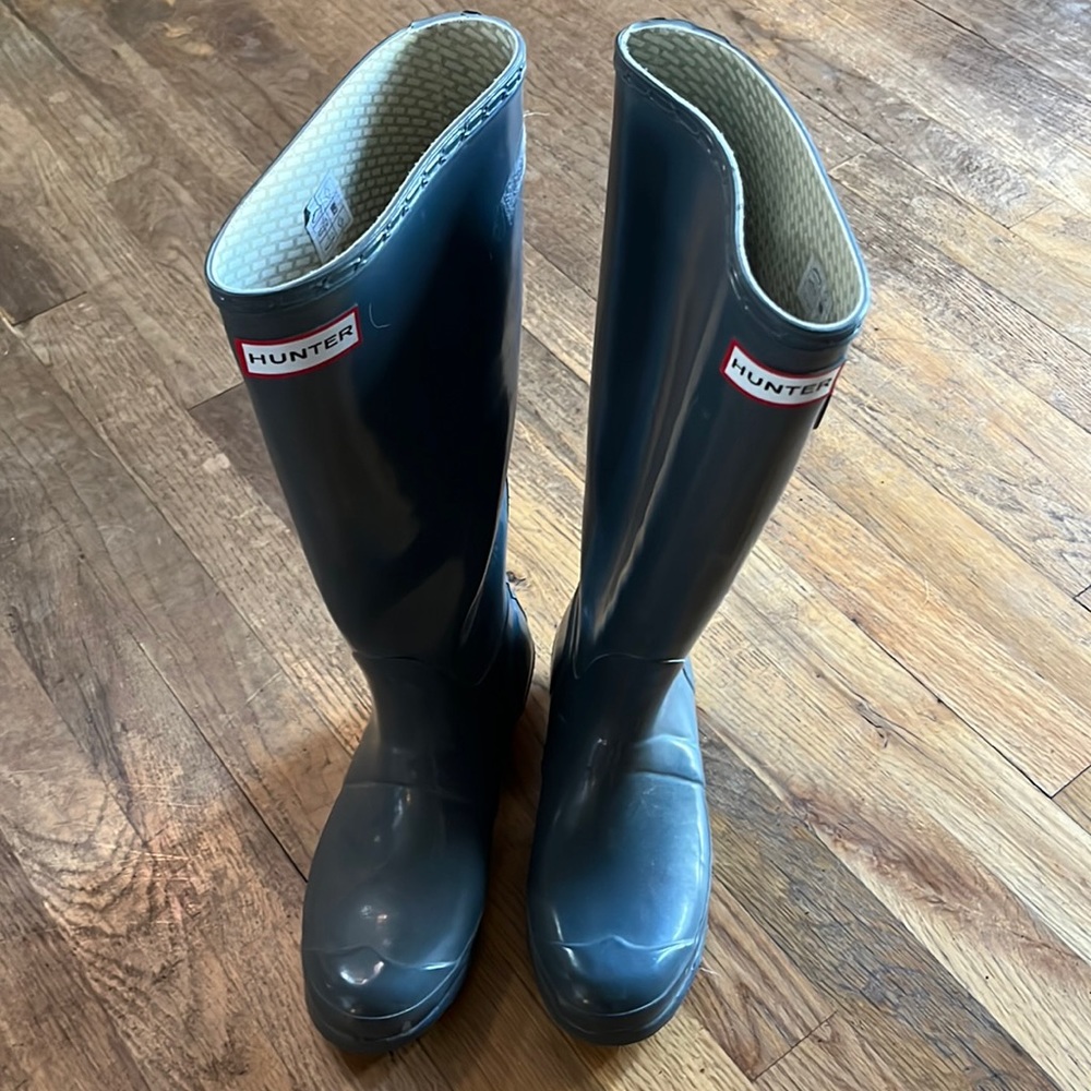 tall grey hunter rainboots